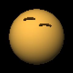 GAS でレンダリングした輪郭と眉のみの thinking face