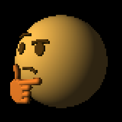 GAS でレンダリングした左を向いている thinking face